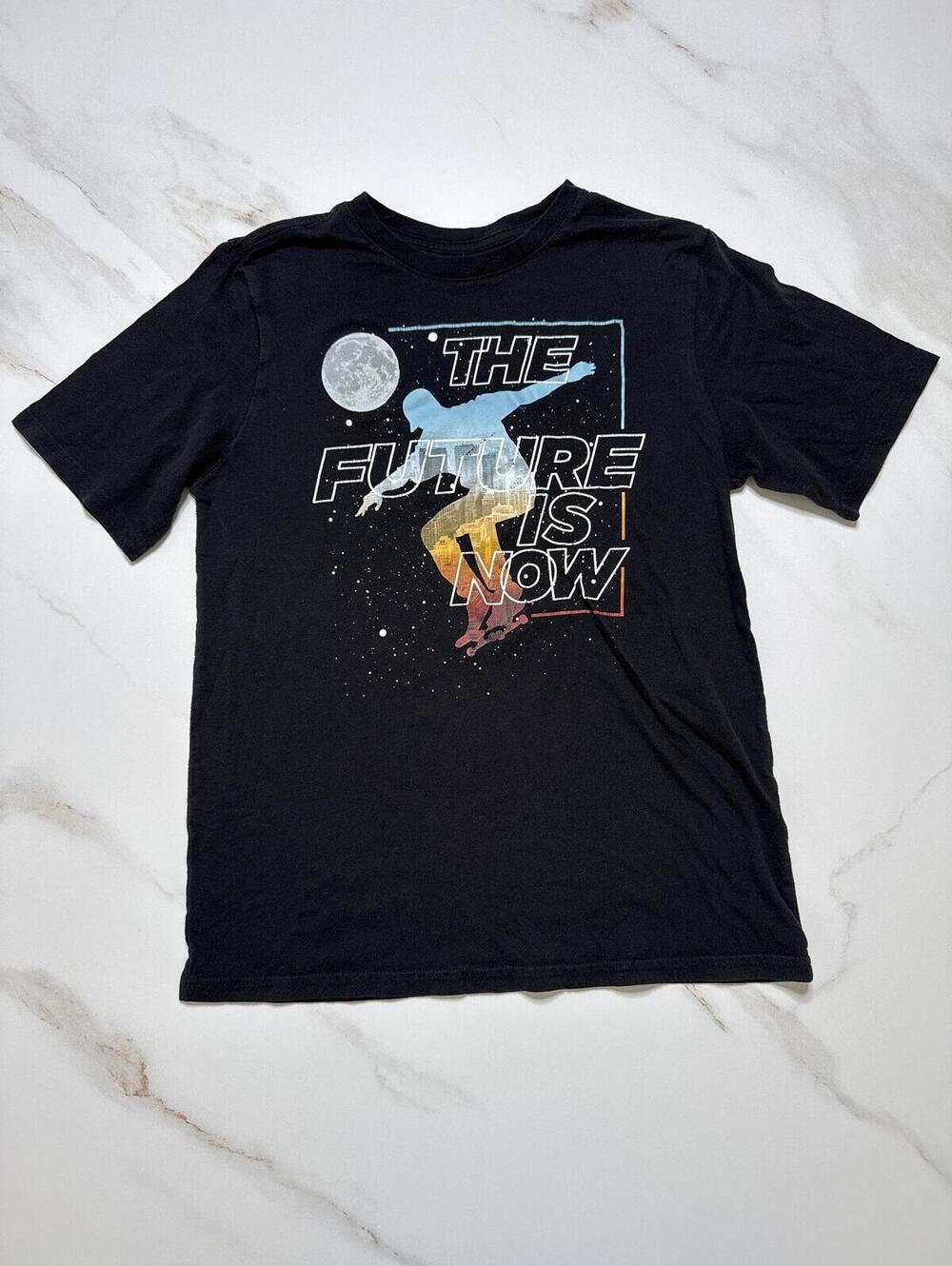 Wonder Nation Black Future is Now Graphic Shirt - Boys XL